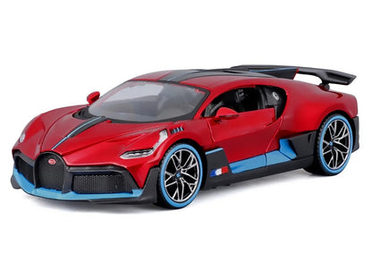 Bugatti Divo Red Metallic with Carbon and Blue Accents "Special Edition" 1/24 Diecast Model Car by Maisto-1