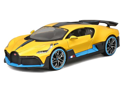 Bugatti Divo Yellow Metallic with Carbon and Blue Accents "Special Edition" 1/24 Diecast Model Car by Maisto-1