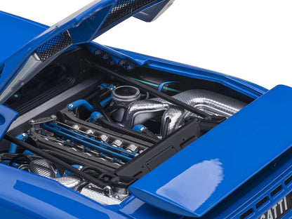Bugatti EB110 SS Super Sport French Racing Blue with Silver Wheels 1/18 Model Car by Autoart-3