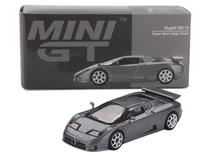 Bugatti EB110 Super Sport Grigio Scuro Dark Gray Metallic Limited Edition 1/64 Diecast Model Car by Mini GT-1