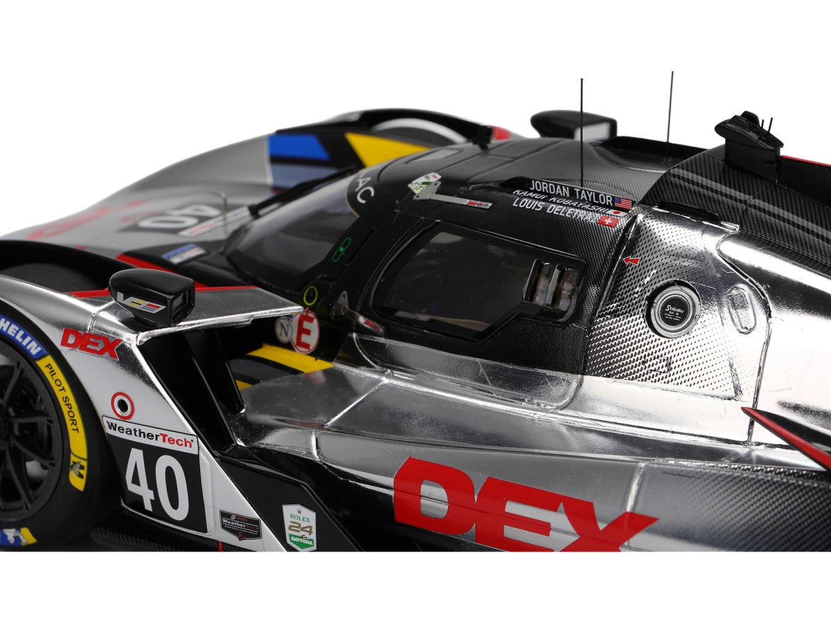 Cadillac V-Series.R #40 Louis Deletraz - Kamui Kobayashi - Jordan Taylor "Cadillac Wayne Taylor Racing" IMSA "24 Hours of Daytona" (2025) 1/18 Model Car by Top Speed-3