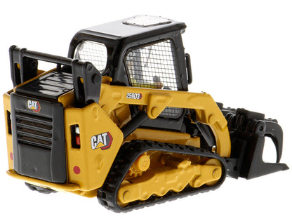CAT Caterpillar 259D3 Compact Track Loader with Work Tools and Operator Yellow "High Line Series" 1/50 Diecast Model by Diecast Masters-2