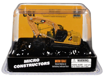 CAT Caterpillar 320 Hydraulic Excavator Grapple Yellow "Micro-Constructor" Series Diecast Model by Diecast Masters-3