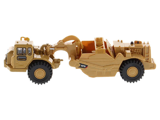 CAT Caterpillar 627G Auger Scraper Yellow 1/87 (HO) Diecast Model by Diecast Masters-1
