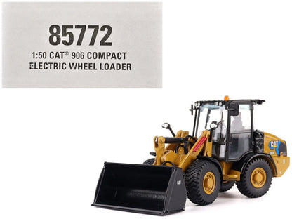 CAT Caterpillar 906 Electric Compact Wheel Loader Yellow with Operator "High Line Series" 1/50 Diecast Model by Diecast Masters-4