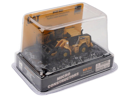 CAT Caterpillar 950M Wheel Loader (Log Fork Version) Yellow "Micro-Constructor" Series Diecast Model by Diecast Masters-3