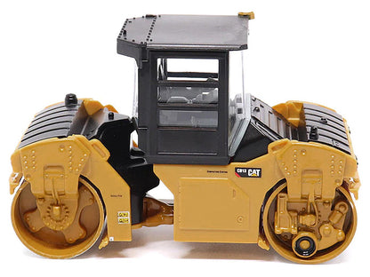 CAT Caterpillar CB-13 Tandem Vibratory Roller with Cab Yellow and Black 1/64 Diecast Model by Diecast Masters-2
