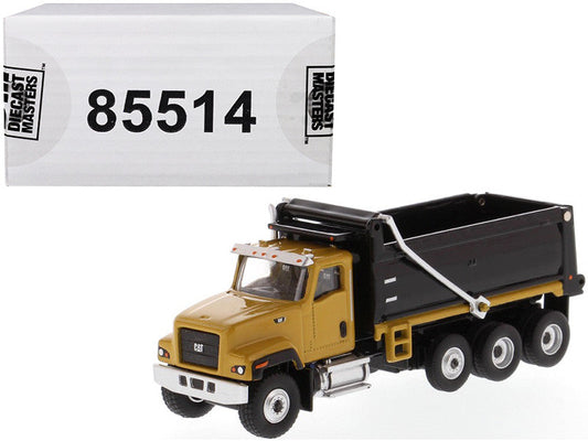 CAT Caterpillar CT681 Dump Truck Yellow and Black "High Line" Series 1/87 (HO) Scale Diecast Model by Diecast Masters-0