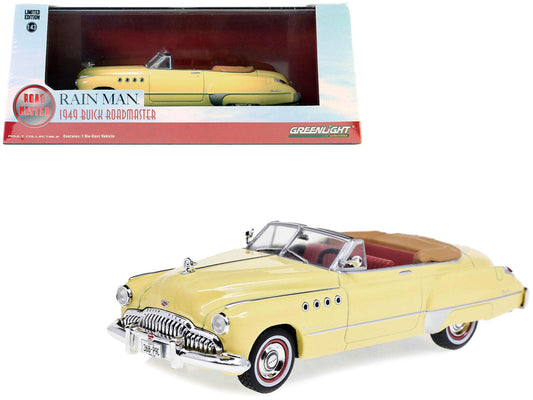 Charlie Babbitt’s 1949 Buick Roadmaster Convertible Cream with Red Interior ’Rain Man’ (1988) Movie 1/43 Diecast Model