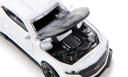 Chevrolet Camaro White with Black Hood Diecast Model Car by Siku-3