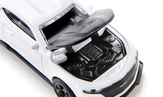 Chevrolet Camaro White with Black Hood Diecast Model Car by Siku-3