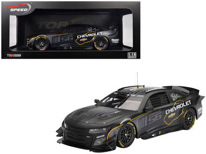 Chevrolet Camaro ZL1 #24 "Hendrick Motorsports Test Car" Matt Black with Graphics 1/18 Model Car by Top Speed-4