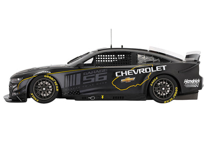 Chevrolet Camaro ZL1 #24 "Hendrick Motorsports Test Car" Matt Black with Graphics 1/18 Model Car by Top Speed-0