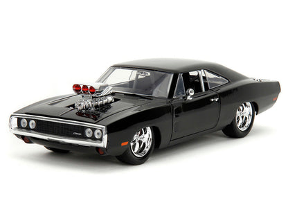 Dom's 1970 Dodge Charger R/T Black and Brian's Toyota Supra Orange with Graphics Set of 2 Cars "Fast & Furious 25th Anniversary" "Fast & Furious" Series 1/24 Diecast Model Cars by Jada-3