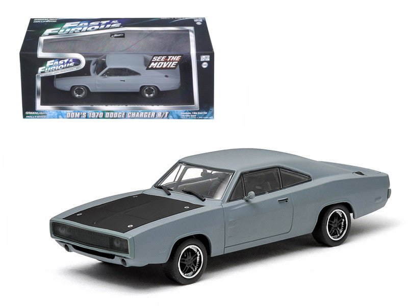 Dom's 1970 Dodge Charger R/T Primered Grey "Fast and Furious" Movie (2009) 1/43 Diecast Car Model by Greenlight-0