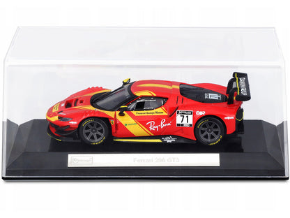 Ferrari 296 GT3 #71 Red "Francorchamps Motors" (2022) "Racing" Series with Display Case 1/43 Diecast Model Car by Bburago-1