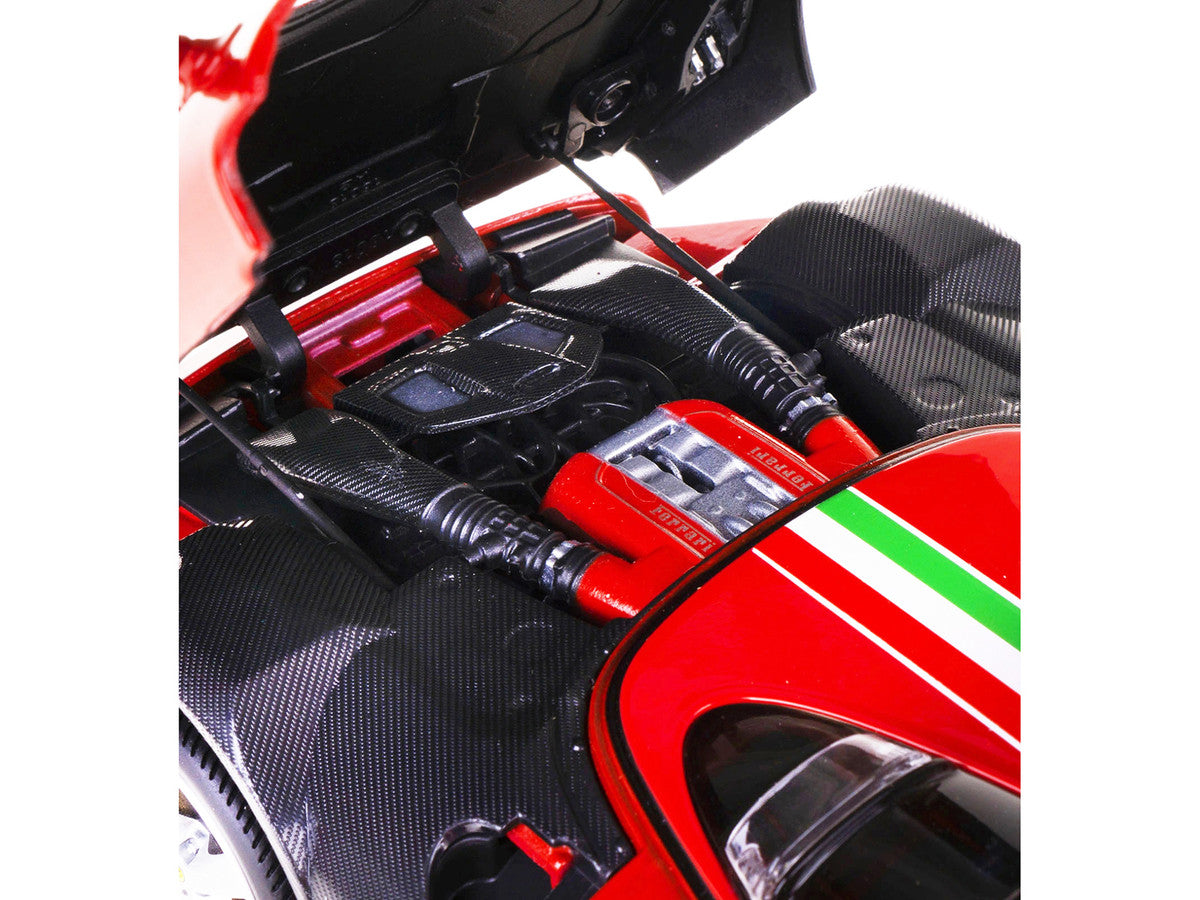 Ferrari Monza SP1 Red with Italian Flag Stripes "Signature Series" 1/18 Diecast Model Car by Bburago-2