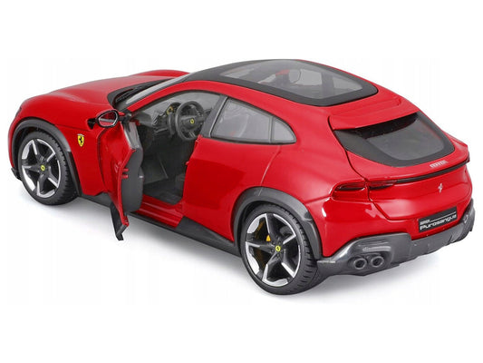 Ferrari Purosangue Red with Sunroof "Race + Play" Series 1/24 Diecast Model Car by Bburago-2