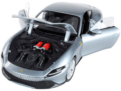 Ferrari Roma Gray Metallic "Race + Play" Series 1/24 Diecast Model Car by Bburago-1