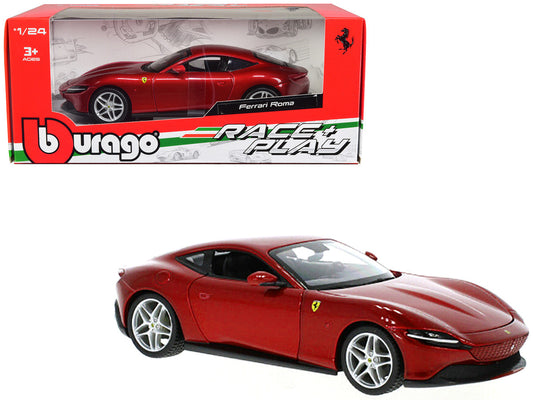 Ferrari Roma Red Metallic "Race + Play" Series 1/24 Diecast Model Car by Bburago-0