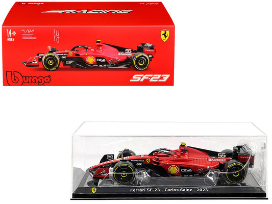 Ferrari SF-23 #55 Carlos Sainz Formula One F1 World Championship (2023) "Formula Racing" Series 1/24 Diecast Model Car by Bburago-0