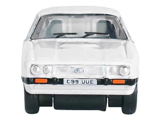 Ford Capri Mk3 RHD (Right Hand Drive) Diamond White with Black Stripes 1/148 (N) Scale Diecast Model Car by Oxford Diecast-2