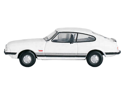 Ford Capri Mk3 RHD (Right Hand Drive) Diamond White with Black Stripes 1/148 (N) Scale Diecast Model Car by Oxford Diecast-0
