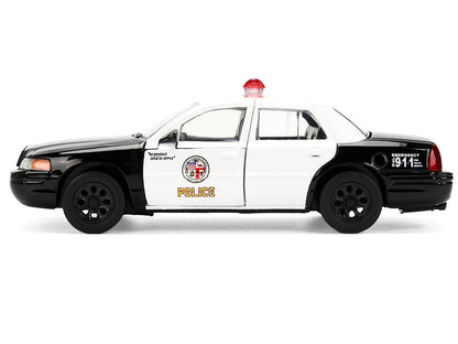 Ford Crown Victoria "LAPD (Los Angeles Police Department) Black and White "The Fast and the Furious" (2001) Movie "Fast & Furious" Series 1/32 Diecast Model Car by Jada-2