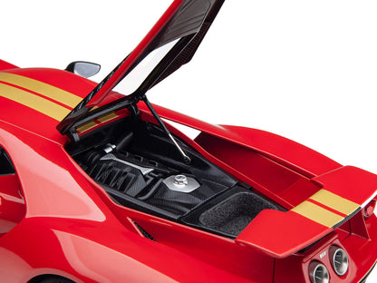 Ford GT Heritage Edition #16 "Alan Mann" Red Metallic with Gold Stripes 1/18 Model Car by Autoart-3