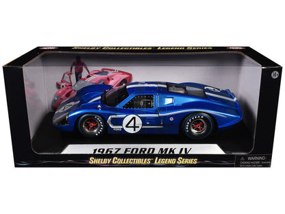 Ford GT MK IV #4 Blue L. Ruby - D. Hulme 24 Hours of Le Mans (1967) 1/18 Diecast Model Car by Shelby Collectibles-1