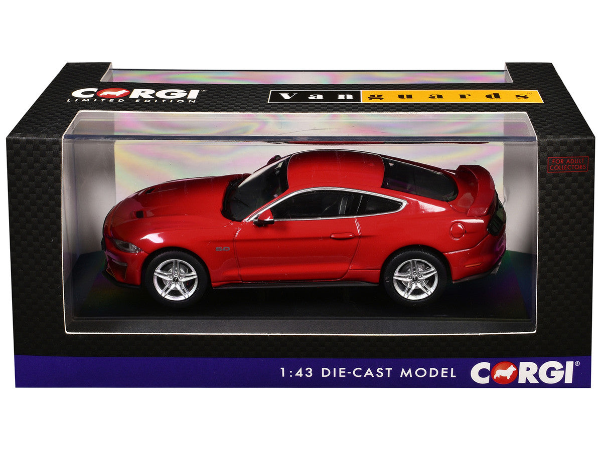 Ford Mustang Mk6 GT Fastback 5.0 RHD (Right Hand Drive) Race Red "Vanguards" Series 1/43 Diecast Model Car by Corgi-2