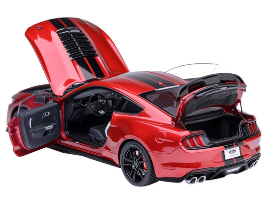 Ford Mustang Shelby GT500 Rapid Red Metallic with Black Stripes 1/18 Model Car by Autoart-0