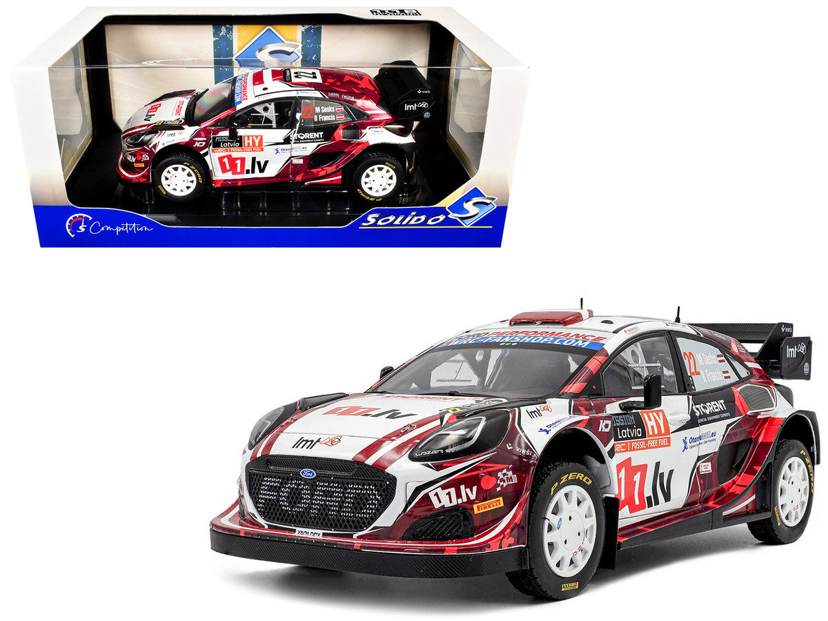 Ford Puma Rally1 #22 Martins Sesks - Renars Francis "Rally Latvia" (2024) "Competition" Series 1/18 Diecast Model Car by Solido-4