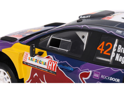 Ford Puma Rally1 #42 Craig Breen - Paul Nagle "M-Sport Ford WRT" 2nd Place "Rally Italia Sardegna" (2022) 1/18 Model Car by Top Speed-1