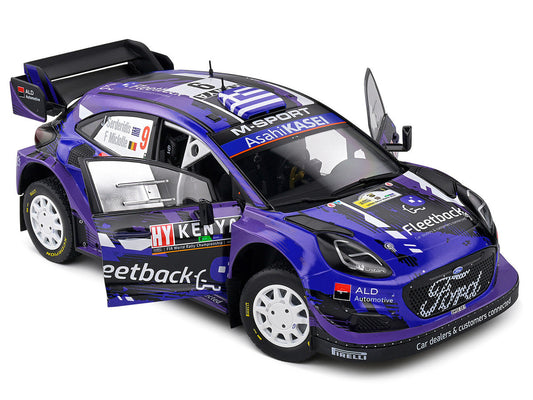 Ford Puma Rally1 Hybrid #9 Jourdan Serderidis - Frederic Miclotte "Safari Rally Kenya" (2022) "Competition" Series 1/18 Diecast Model Car by Solido-2