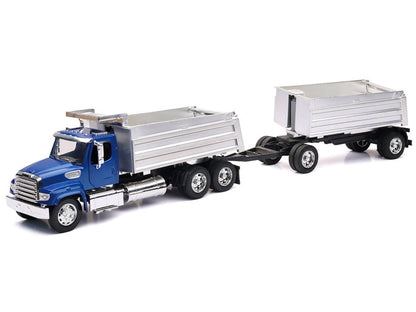 Freightliner 114SD Dump Truck with Twin Dump Body Blue "Long Haul Trucker" Series 1/32 Diecast Model by New Ray-1