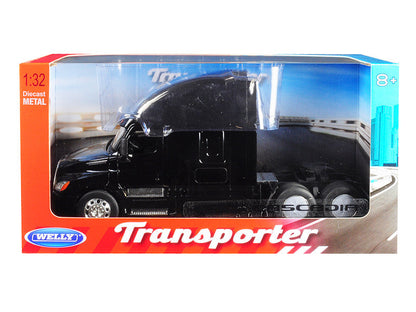 Freightliner Cascadia Truck Black "Transporter" 1/32 Diecast Model by Welly-2