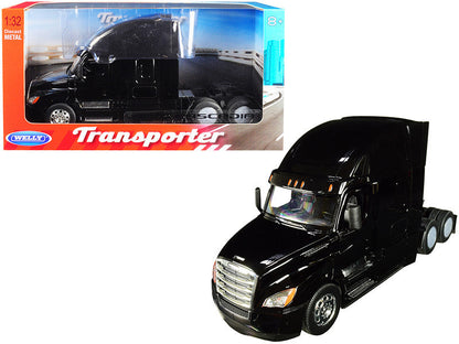 Freightliner Cascadia Truck Black "Transporter" 1/32 Diecast Model by Welly-0