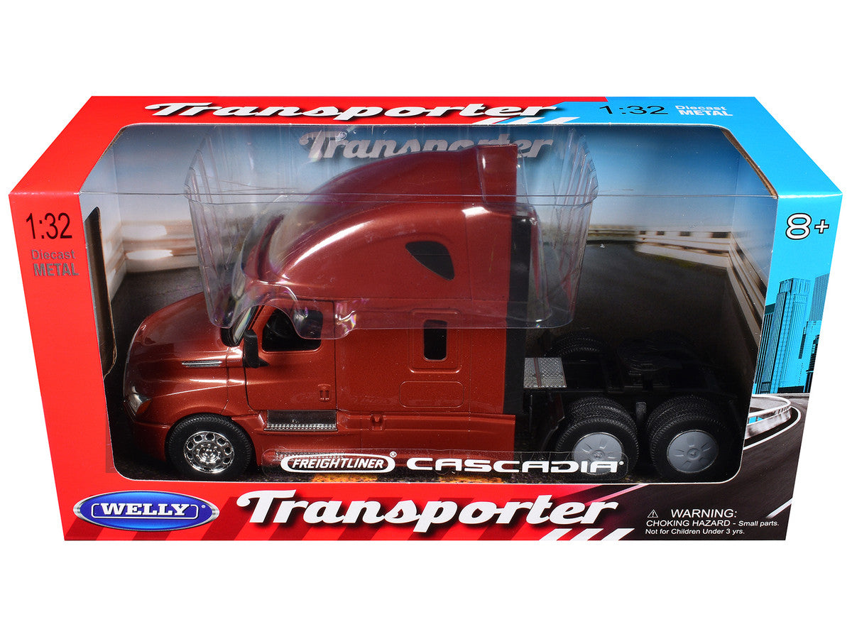 Freightliner Cascadia Truck Copper Metallic "Transporter" Series 1/32 Diecast Model by Welly-2