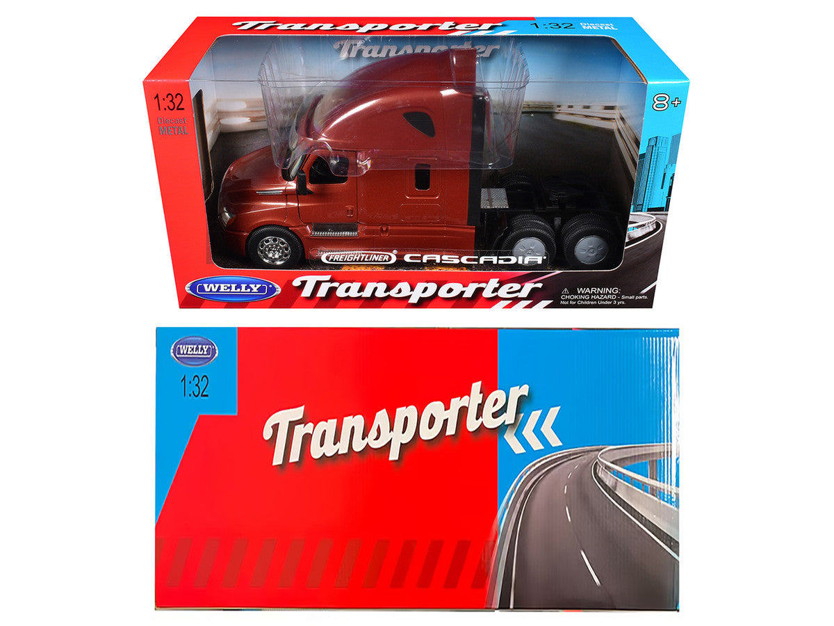 Freightliner Cascadia Truck Copper Metallic "Transporter" Series 1/32 Diecast Model by Welly-1