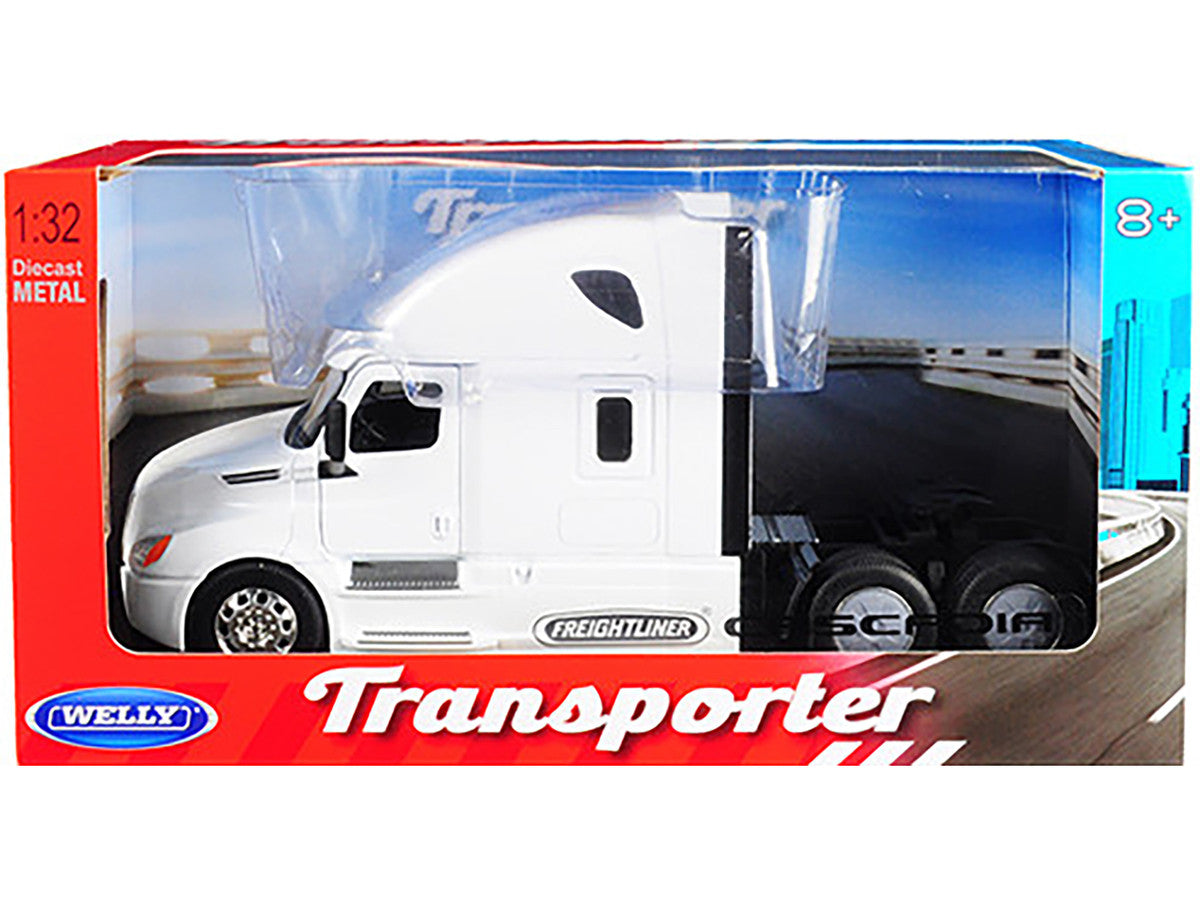 Freightliner Cascadia Truck White "Transporter" 1/32 Diecast Model by Welly-2