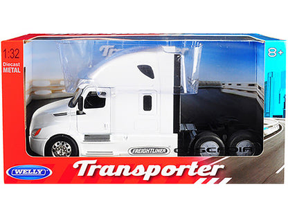 Freightliner Cascadia Truck White "Transporter" 1/32 Diecast Model by Welly-2