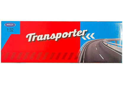 Freightliner Columbia Truck Red with Gray Container 1/32 Diecast Model by Welly-0