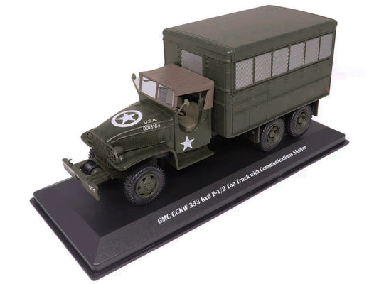 GMC CCKW 353 6x6 2-1/2 Ton Truck with Communications Shelter Olive Drab "United States Army" 1/43 Diecast Model by Militaria Die Cast-1