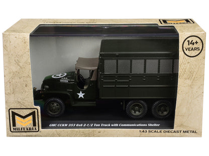 GMC CCKW 353 6x6 2-1/2 Ton Truck with Communications Shelter Olive Drab "United States Army" 1/43 Diecast Model by Militaria Die Cast-2