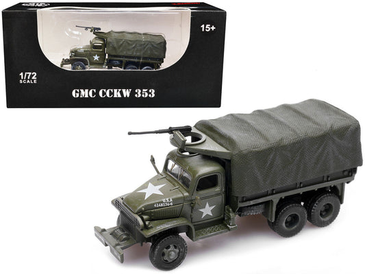 GMC CCKW 353 Truck With Mounted Gun Olive Drab "4148174-S" US Army World War II 1/72 Diecast Model by Legion-0