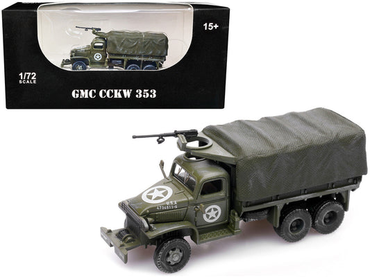 GMC CCKW 353 Truck With Mounted Gun Olive Drab "4734511-S" US Army World War II 1/72 Diecast Model by Legion-0