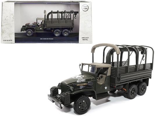 GMC CCKW353 Wrecker Tow Truck Olive Drab "United States Army" 1/43 Diecast Model by Militaria Die Cast-0