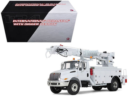 International DuraStar Truck with Digger Derrick Body "Altec" White 1/34 Diecast Model by First Gear-0