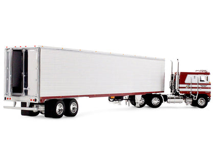 Kenworth K100 COE Flat Top and 53' Utility Trailer with Reefer "Red's Favorites - Jim Skrinar" Red with White Stripes 1/64 Diecast Model by DCP/First Gear-1
